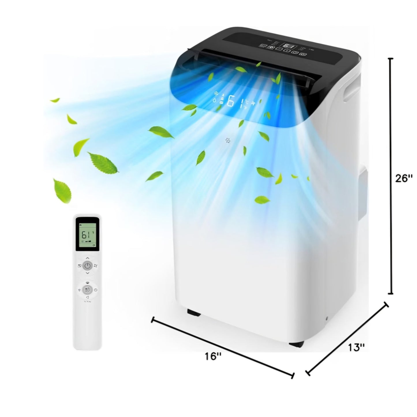 14000 BTU Portable Air Conditioners with Remote Control, 3-in-1 AC Unit with Fan & Dehumidifier