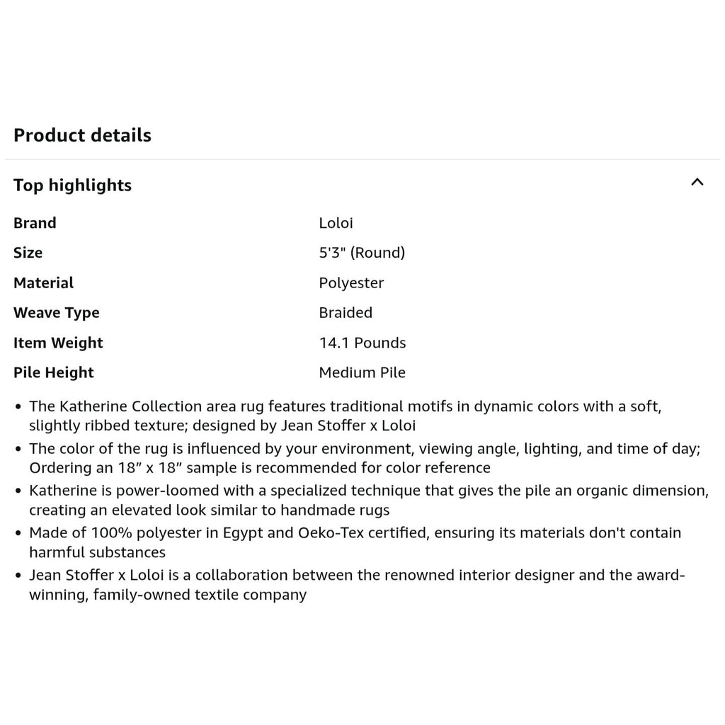 Loloi Jean Stoffer Katherine Collection KES-04 Ink/Jade 5'-3'' x 5'-3'', .25" Pile Height, Rug