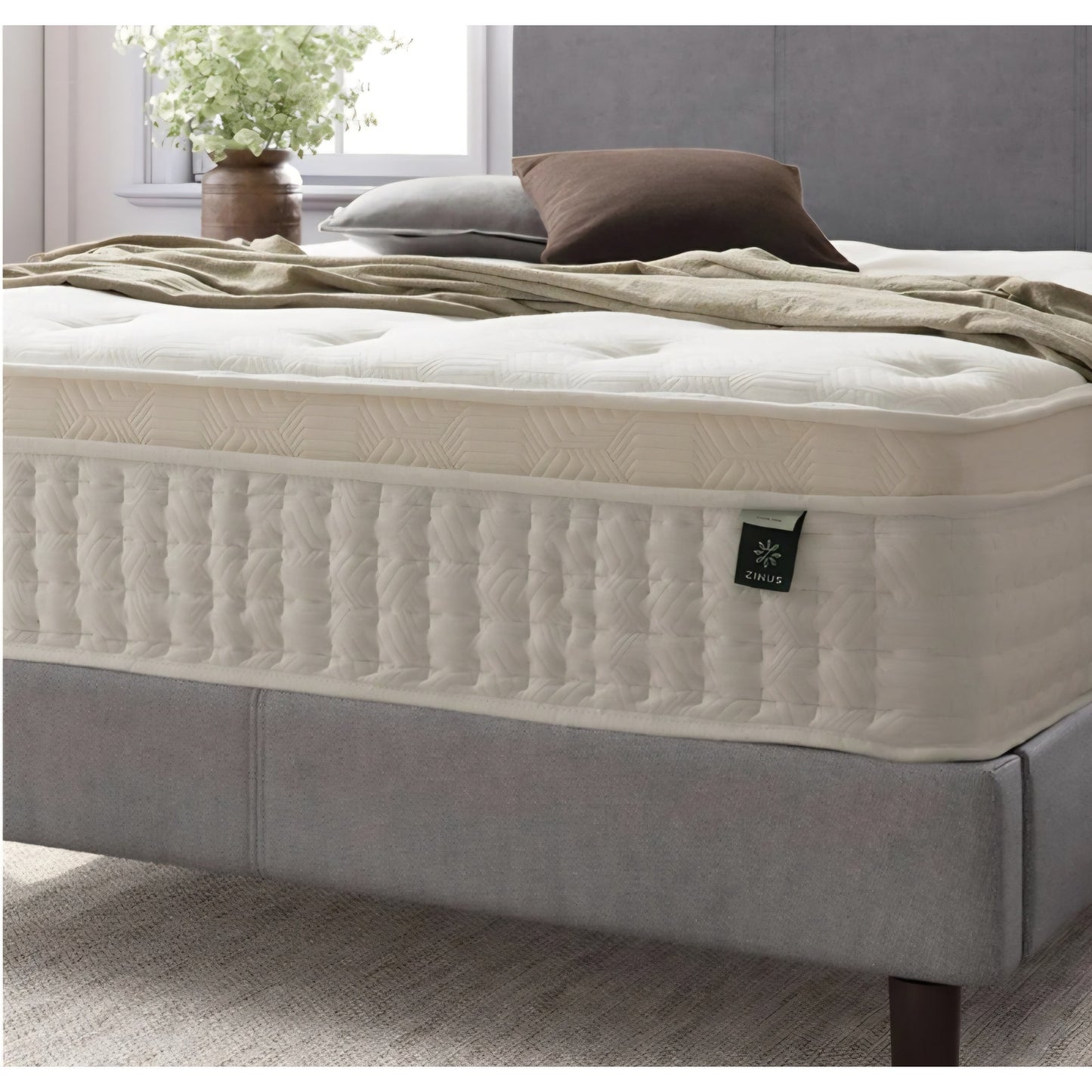 ZINUS 13 Inch Euro Top Pocket Spring Hybrid Mattress, California King, Pressure Relief, Pocket Innersprings for Motion Isolation, Mattress in A Box