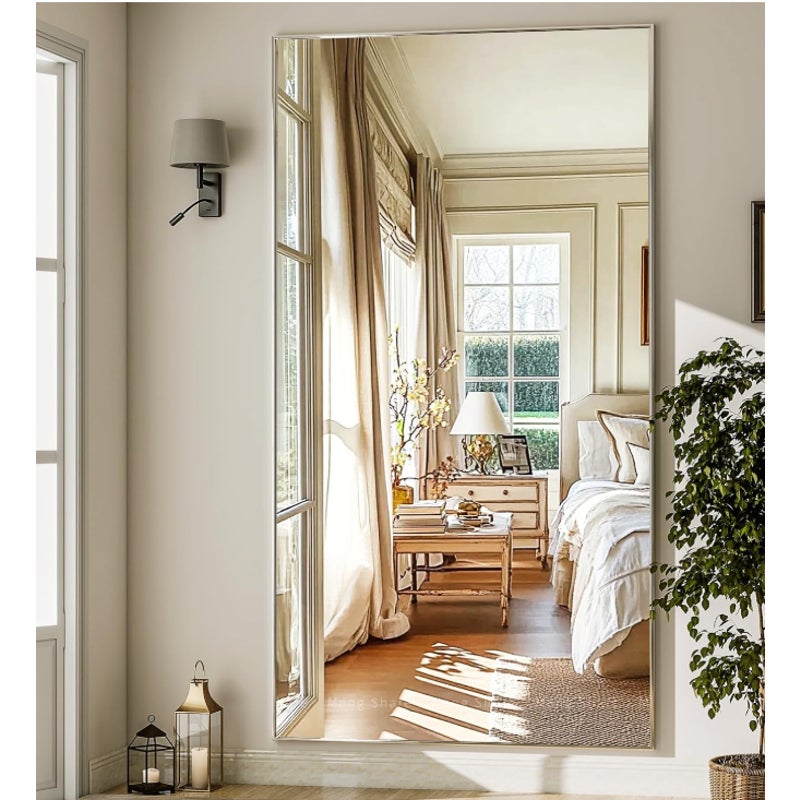 GLSLAND 76"x34" Full Length Mirror Extra Large Hanging or Leaning Rectangle Mirror