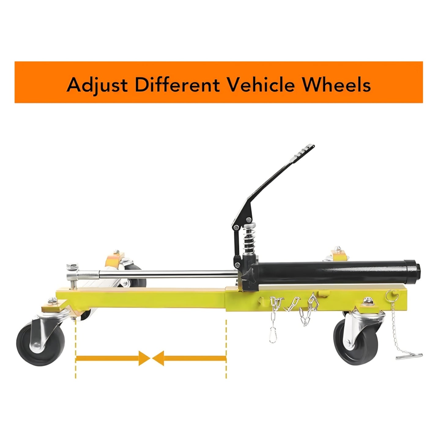 4 Pcs Car Wheel Dolly with Hydraulic Tire Jack, 1500 LBS Capacity Trailer Dolly