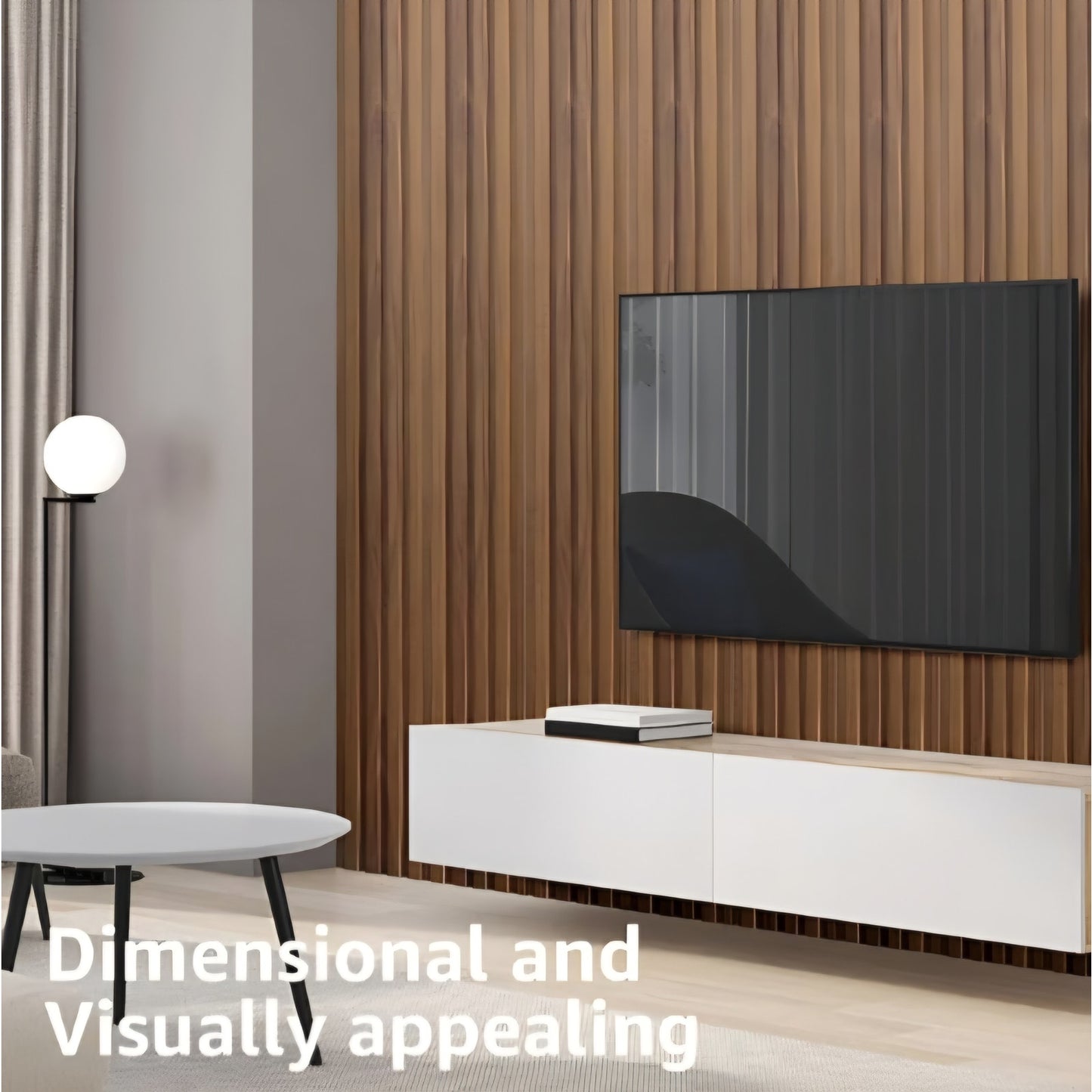 Art3d Slat Wall Panels, WPC Soundproof 3D Wall, Teak