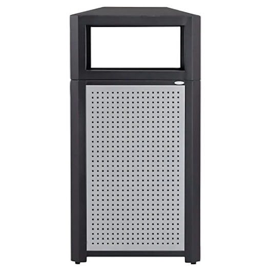 Safco Evos Steel Trash Can, 38 Gallons, Indoor and Outdoor Use, Commercial Garbage Can with Plastic Liner