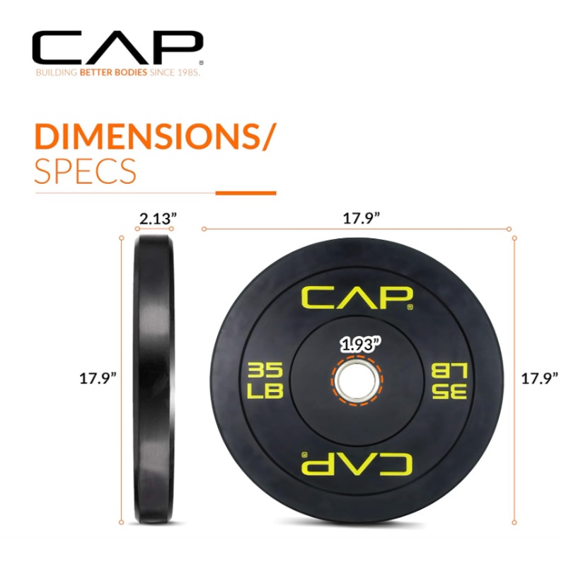 35 lb CAP Barbell Rubber Olympic Bumper Single Plate