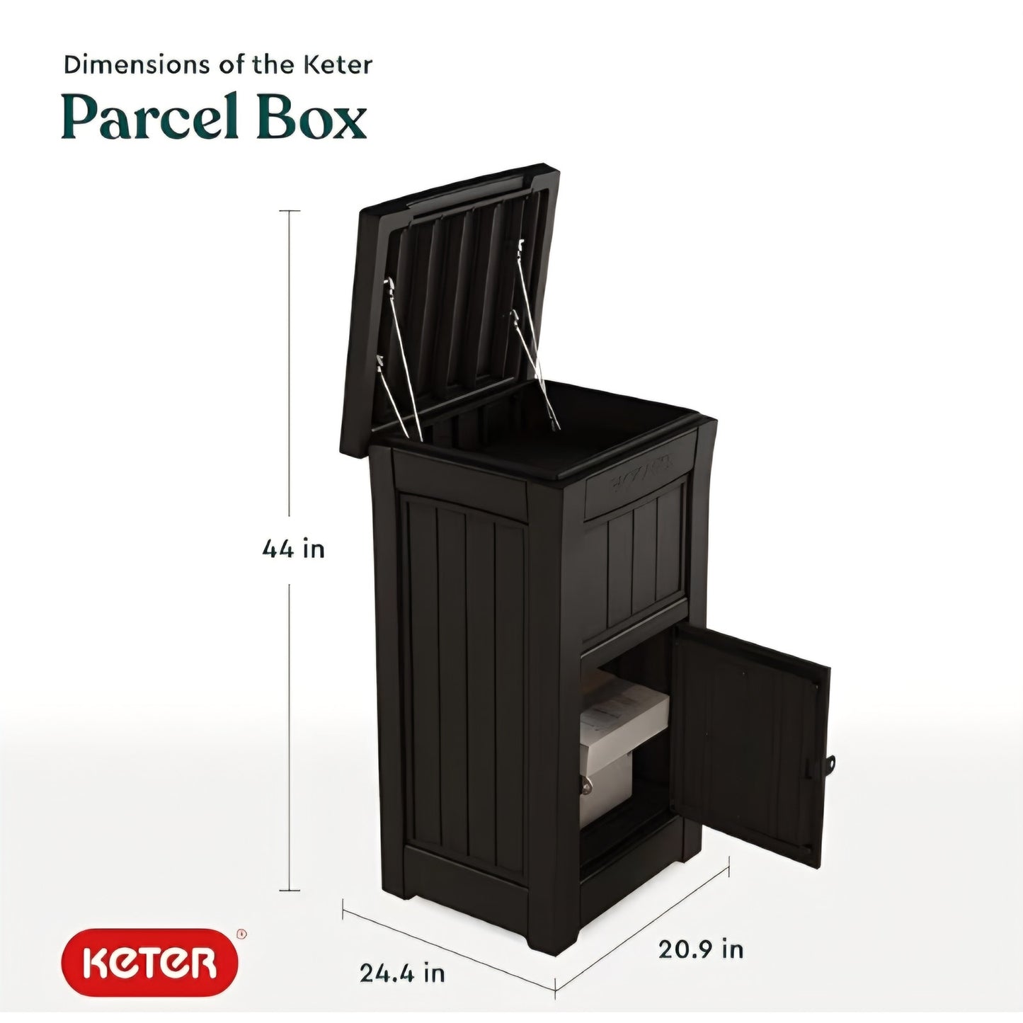Keter Delivery Box for Porch with Lockable Secure Storage Compartment to Keep Packages Safe