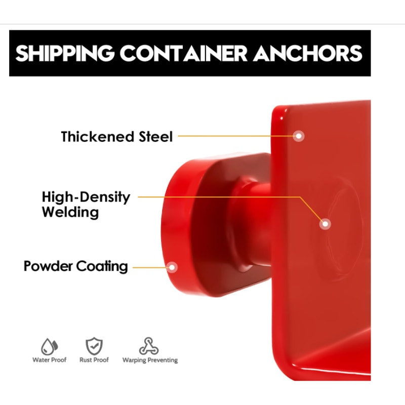 4 Pack Container Twist Lock Anchors, Alloy Steel for Rock/Cement Ground