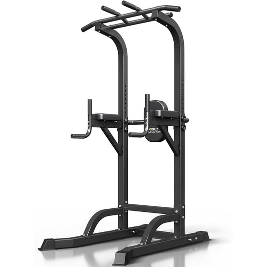DONIUZ Power Tower Pull Up Bar and Dip Station, Multi-Function Home Gym, Height Adjustable, Black