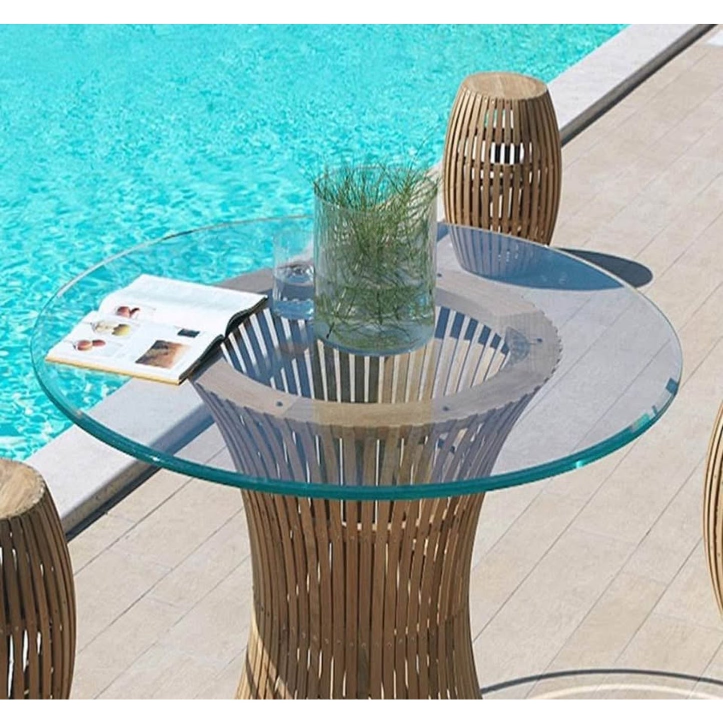 48 inch Round Glass Table Top - Tempered - 1/2" Thick Glass Surface, Safe Beveled Edge, Multipurpose