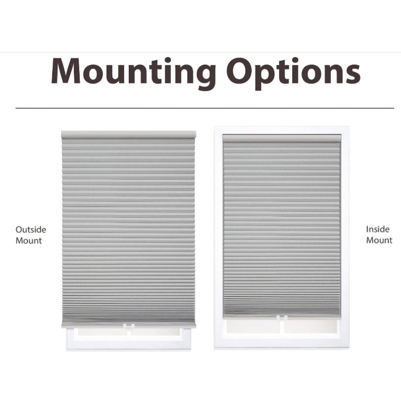DEZ FURNISHINGS Cordless 1.5" Blackout Cellular Shade, Energy Saver, 72" W x 60" H, Gray Cloud