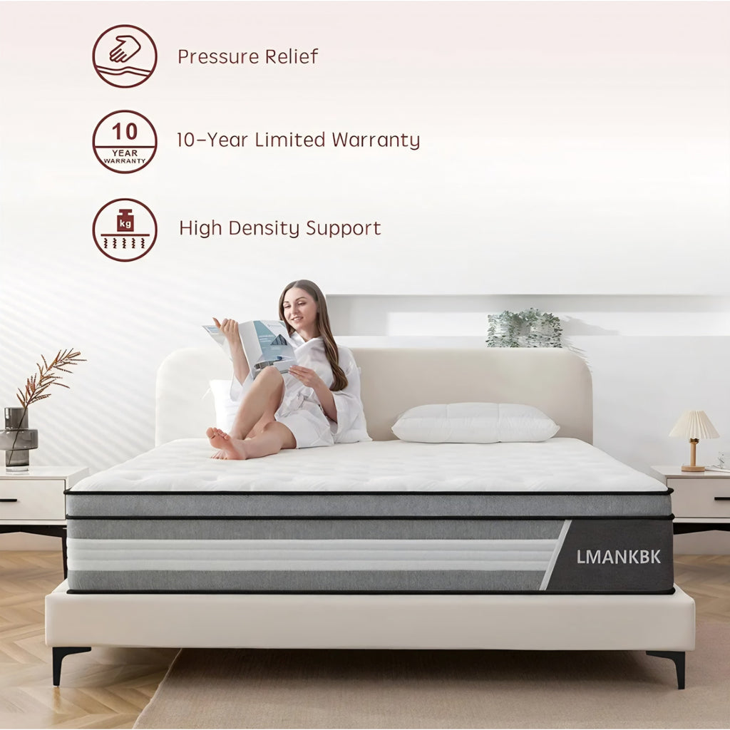 King Mattress,12 Inch King Size Mattress in a Box,Gel Memory Foam and Innerspring Hybrid Mattresses
