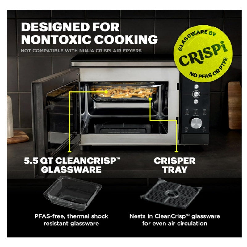 Ninja MW101BK1 Crispi Microwave and Air Fryer with FusionCrisp, 0.9 Cu Ft, Black