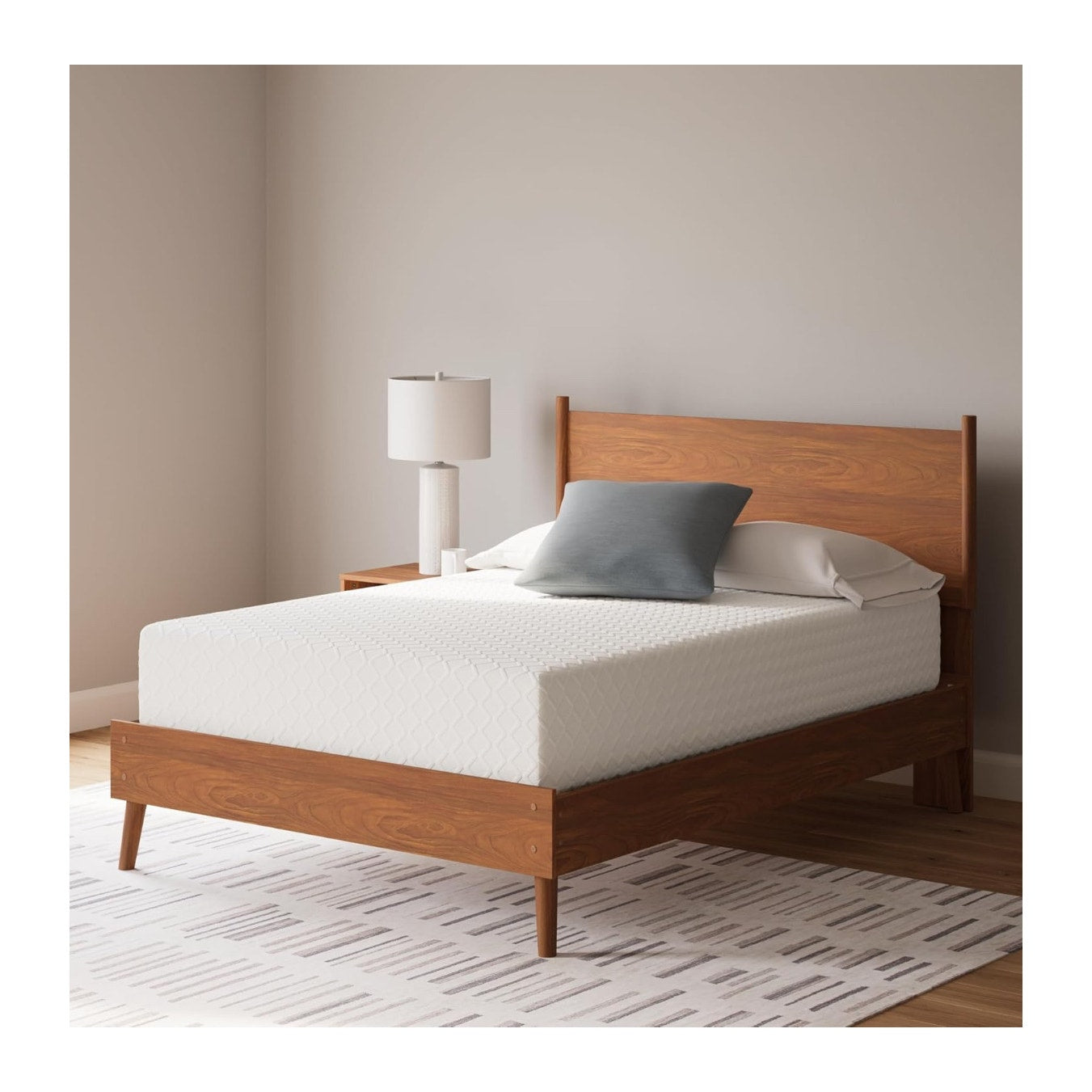 Ashley Full Size Chime 12 Inch Medium Firm Memory Foam Mattress with Green Tea