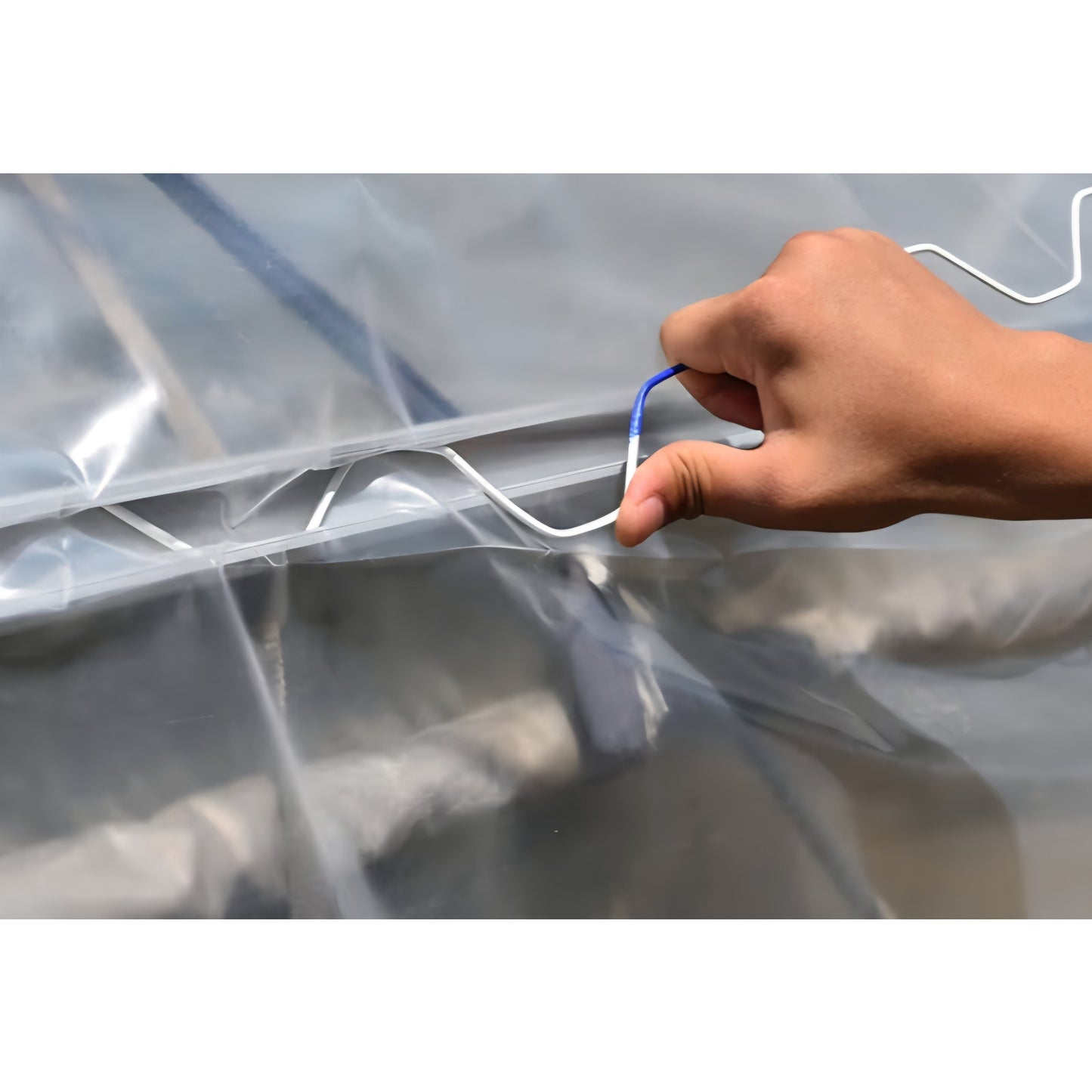 Greenhouse Spring Wire & Lock Channel 6.6 ft - PVC Coated Spring Wire & Aluminum