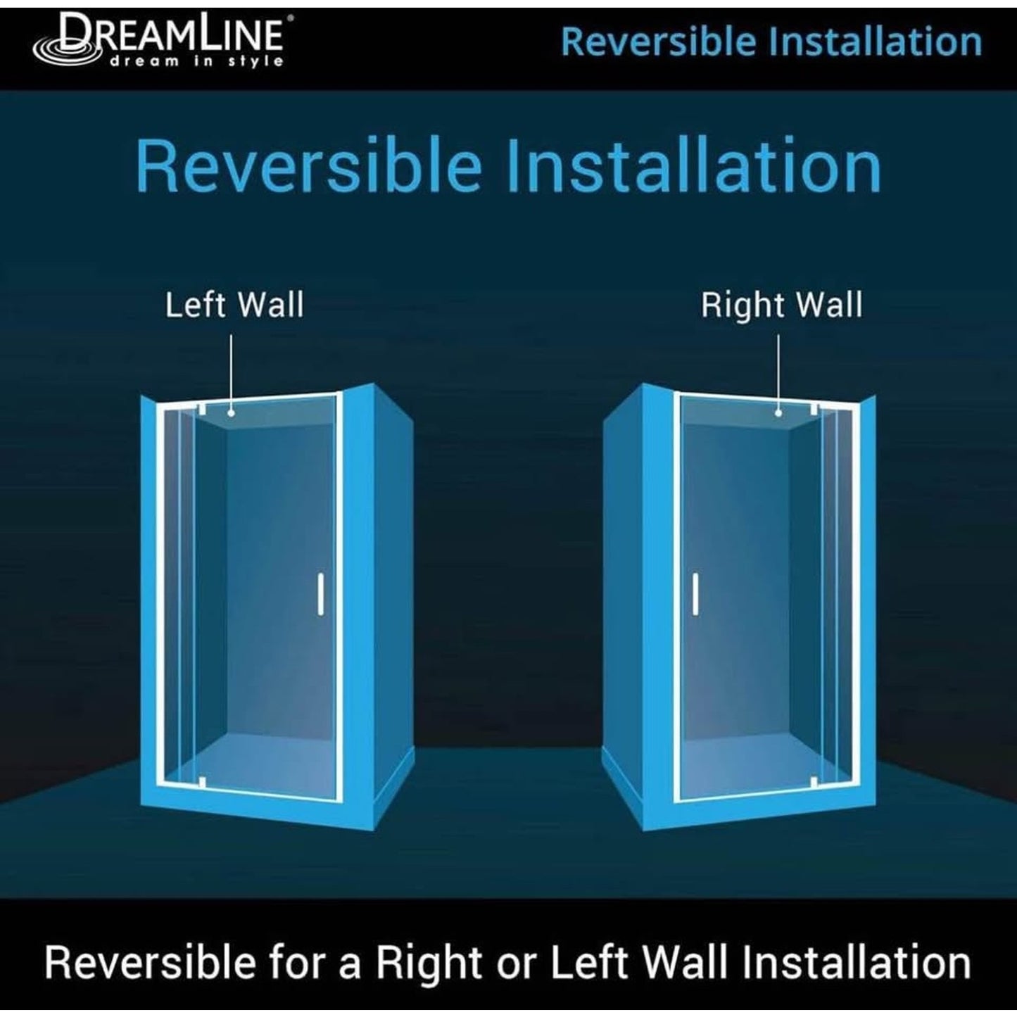 DreamLine SHDR-[hidden information] Flex Semi-Frameless Pivot Shower Door, 28-32 in Width x 72 in He