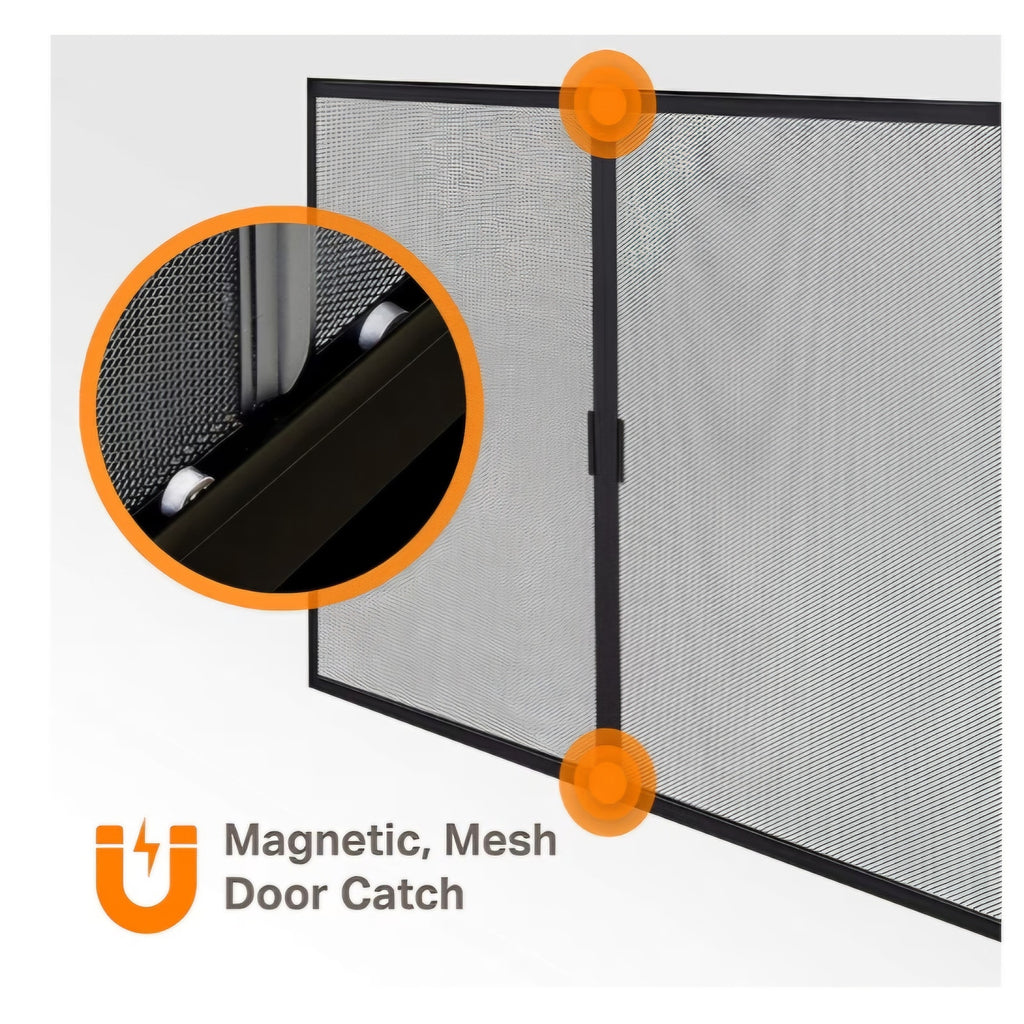Fireplace screen Easton Medium Black