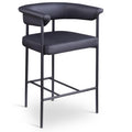 Set of 2 Counter Stool, Soft Vegan Leather Meridian Furniture 428Black-C Malin Collection Modern