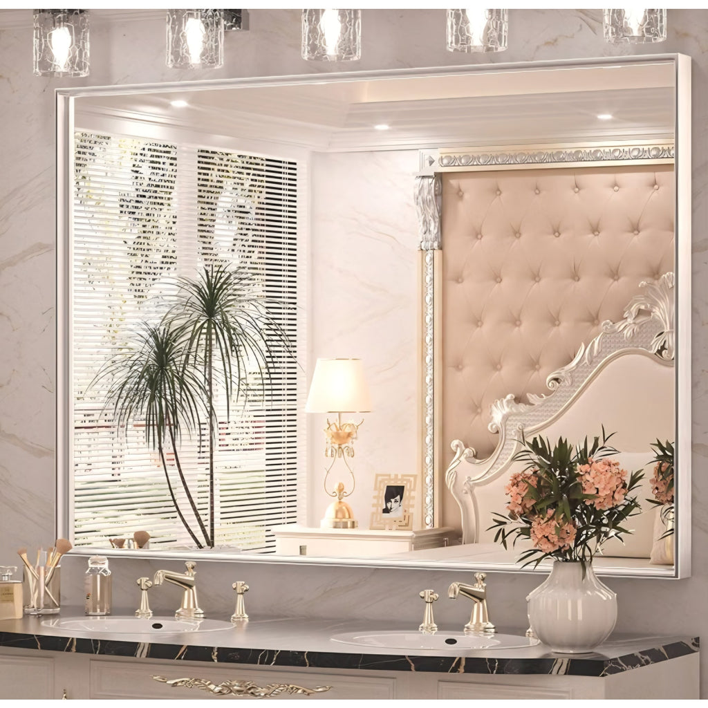Keonjinn 48 x 36 Inch Silver Bathroom Mirror for Over Sink Large Rectangle Wall Mirror