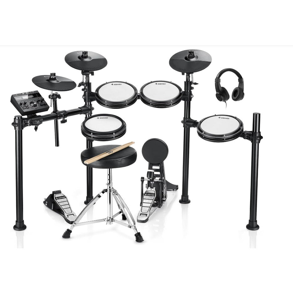 Donner DED-200 Electric Drum Sets with Quiet Mesh Drum Pads 2 Cymbals w/Choke 31 Kits and 450Sounds