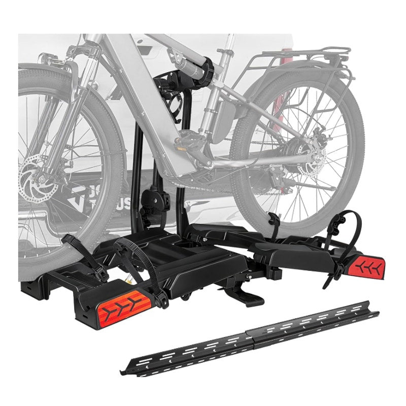 Hitch EBike Rack with Ramp for 2 E-Bikes, 200 LBS Capacity Electric Bike Rack for Cars SUVs Trucks