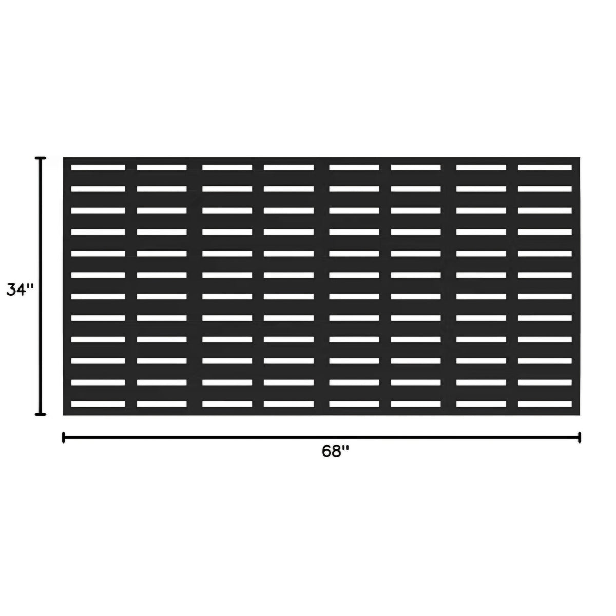 3'x6' Boardwalk Decorative Screen Panel, Black