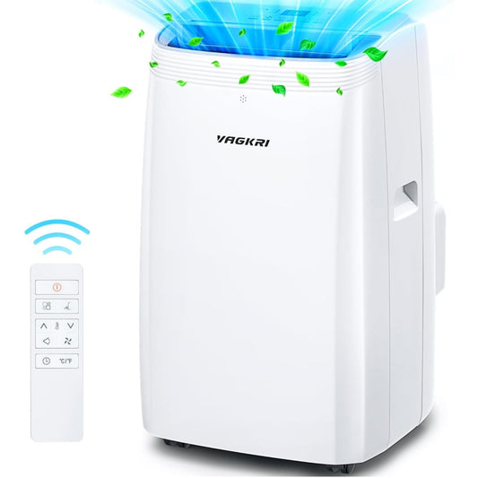 VAGKRI 12,000 BTU Portable Air Conditioner, 3-in-1 AC with Fan & Dehumidifier, Cools up to 450 Sq.F