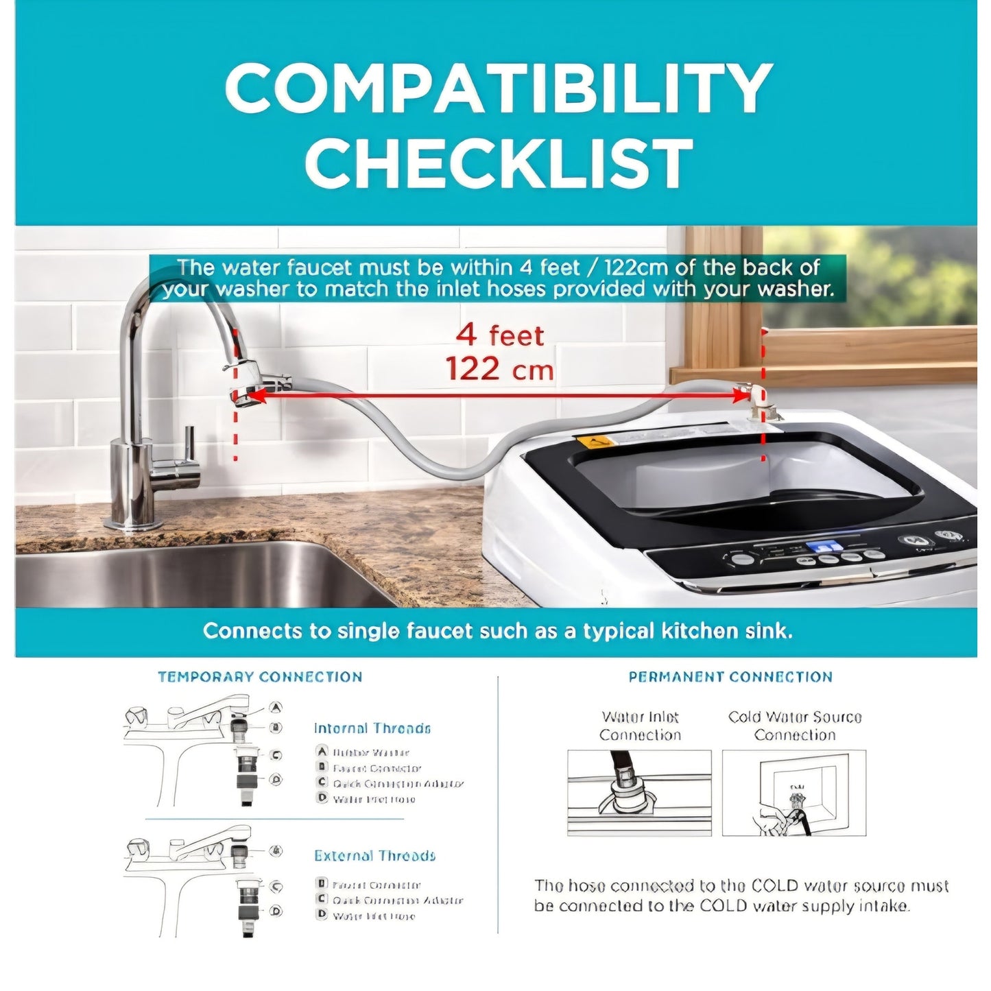 BLACK+DECKER 0.9 Cu. Ft. Portable Washer, 6.6 lb. Capacity Washing Machine for Homes & Apartments