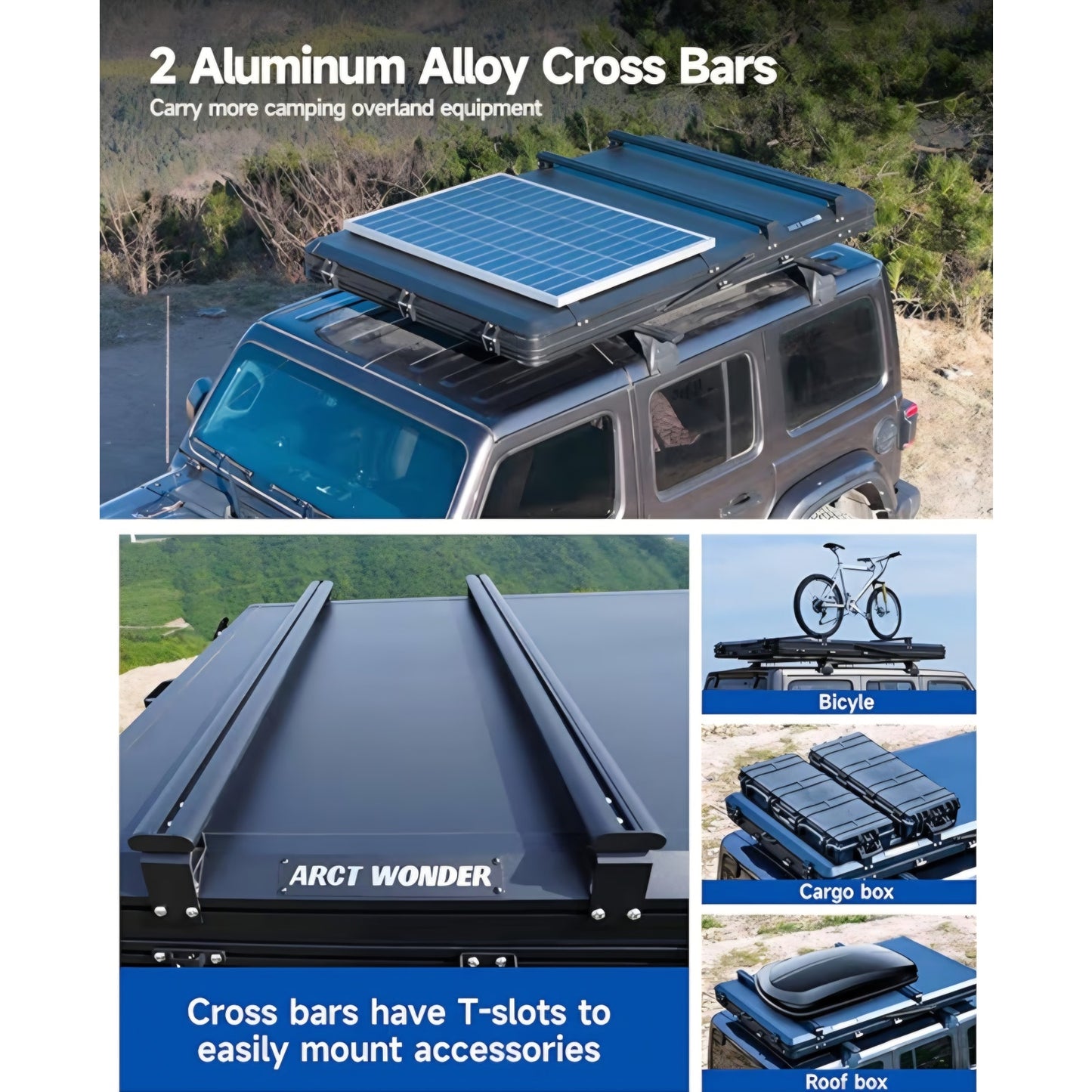 Rooftop Tent Hard Shell with Winter Thermal Layer,Solar Panel Roof top