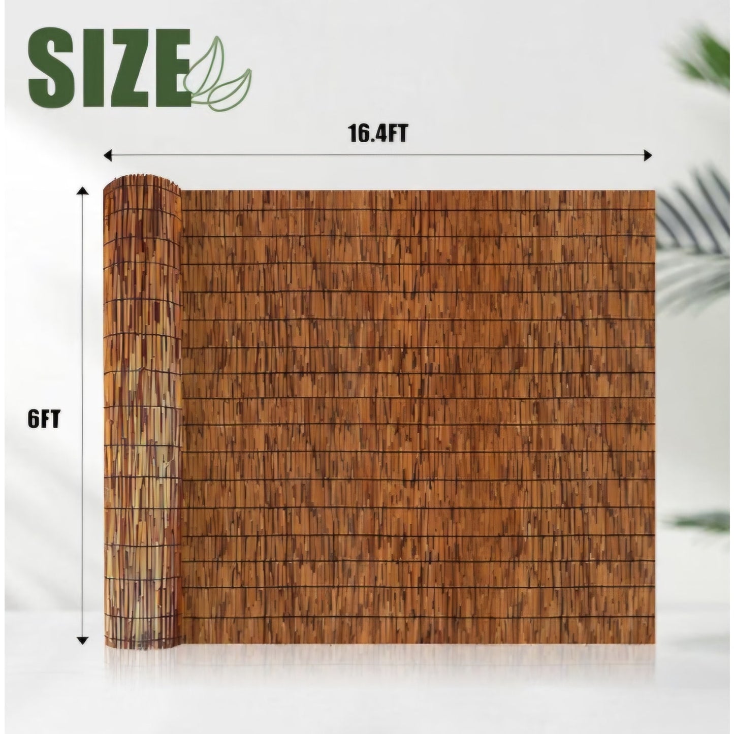 2 Pack Natural Reed Fence,6FT X 16.4FT Bamboo Fencing Privacy Reed Screening for Outdoor