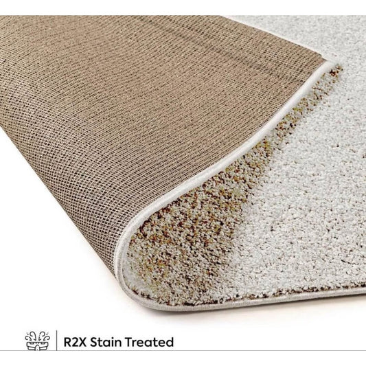 Ambiant Pet Friendly Solid Color Area Rugs Off White - 5' x 7' Oval, Indoor, Stain Resistant, Perfect for Living Room,