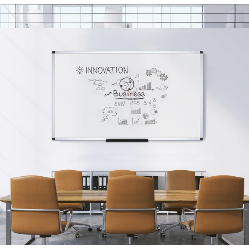 VIZ-PRO Dry Erase Board, 72" x 40" Large Magnetic Whiteboard for Wall Silver Aluminum Frame