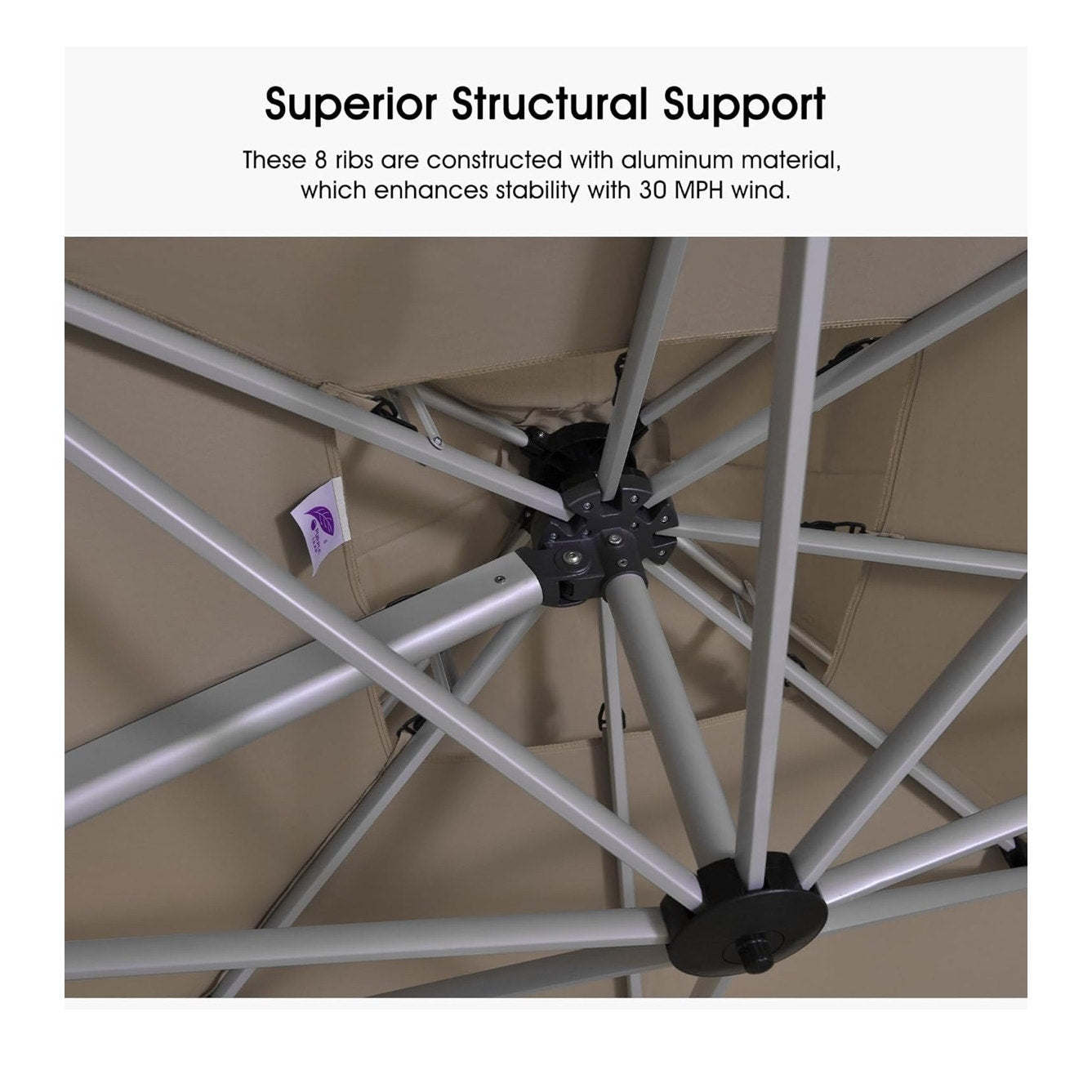PURPLE LEAF Double Top Deluxe Round Patio Umbrella Offset Hanging Umbrella Outdoor Market Umbrella Garden !!!base sold separately!!!