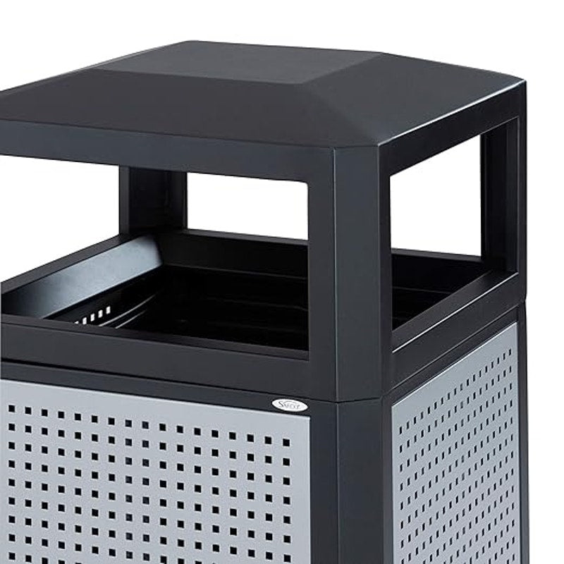 Safco Evos Steel Trash Can,38 Gallons,Indoor and Outdoor Use,Commercial Garbage CanwithPlasticLiner