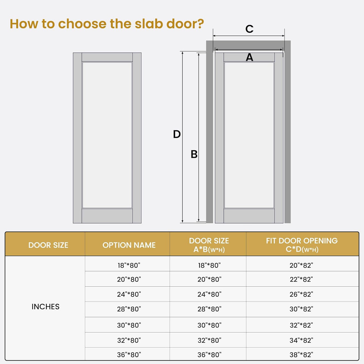 SmartStandard 28inx80in, Slab Door Solid Core French Doors Interior, White Primed, Without Hardware
