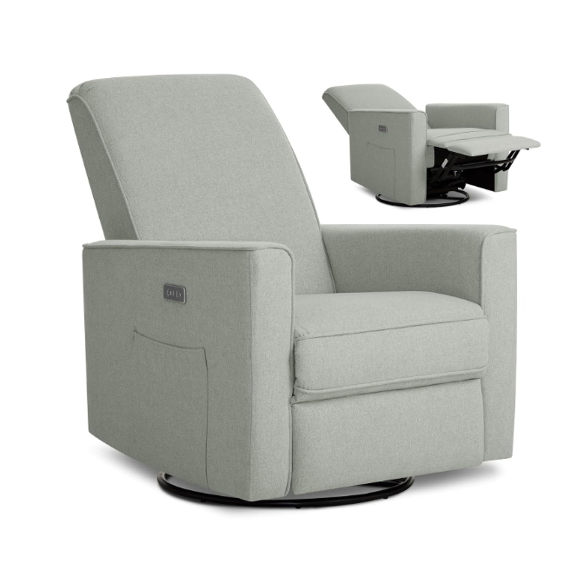 power Glider Recliner Harlow Upholstered with USB Charging Rocking & 275° Swivel
