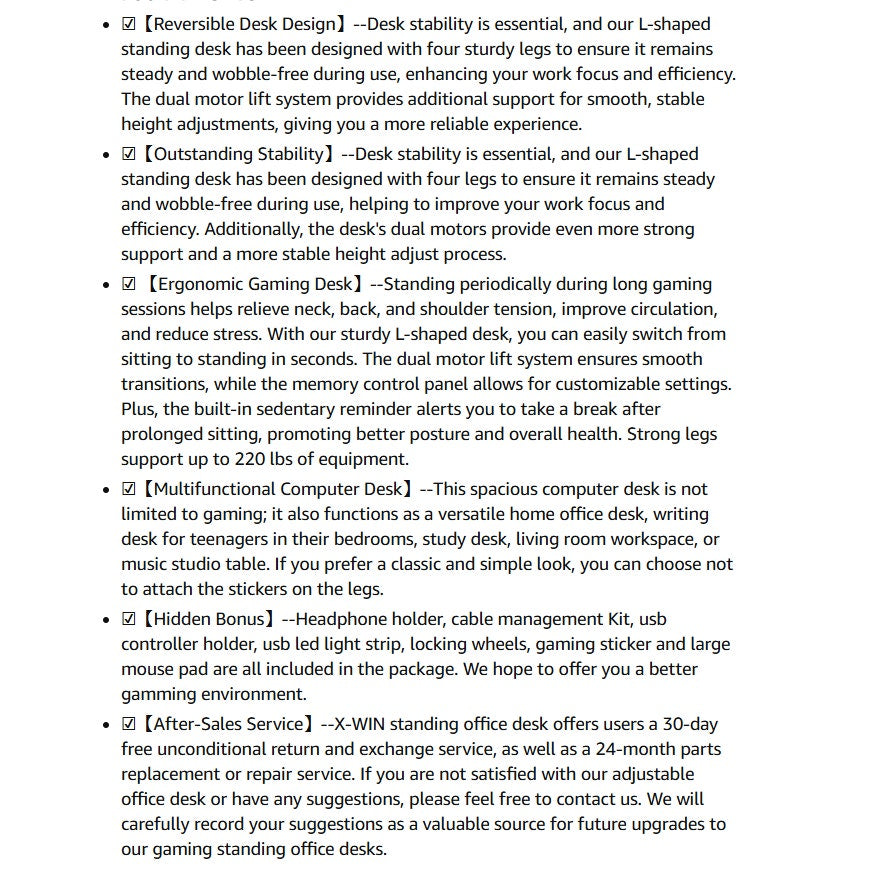X-Win 63" Reversible L-Shaped Electric Standing Desk, Dual Motor Height Adjustable, Black Top