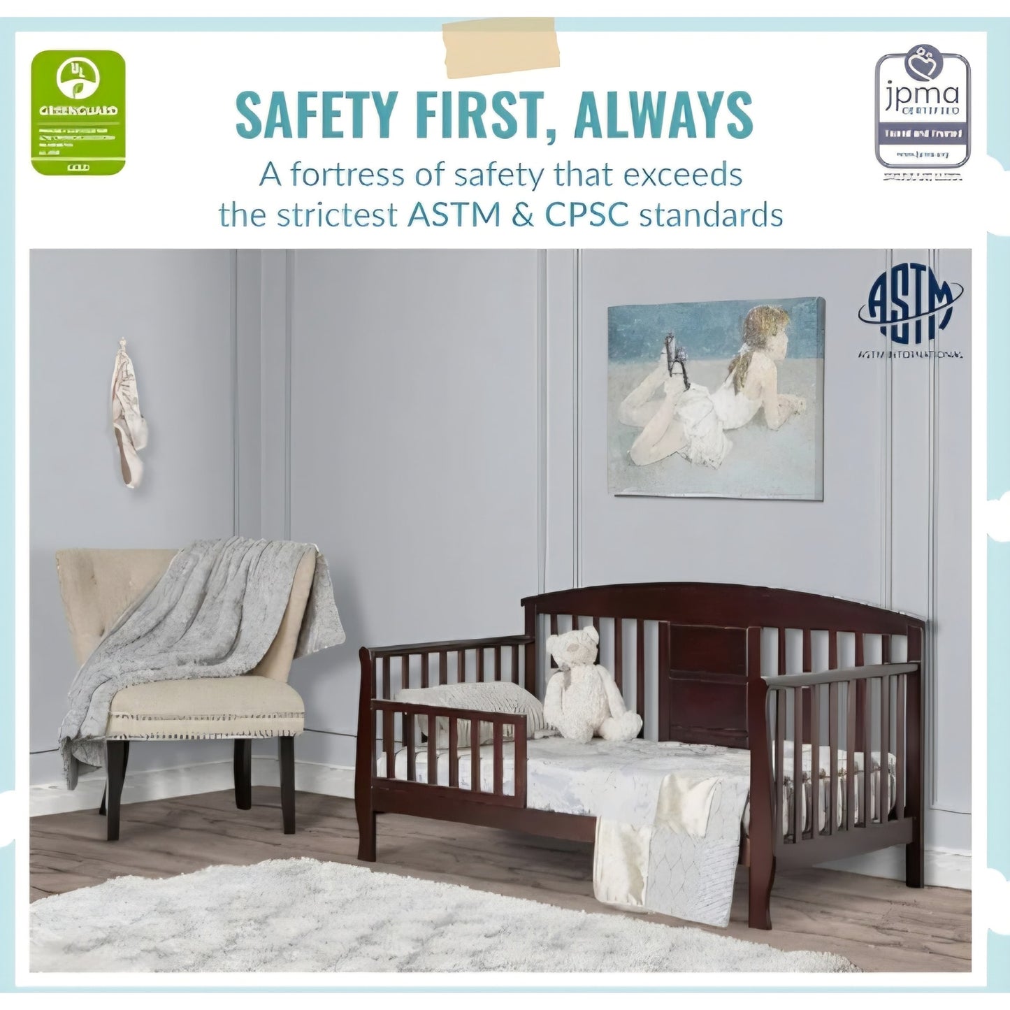 Dream On Me Dallas Toddler Day Bed (No crib), Espresso