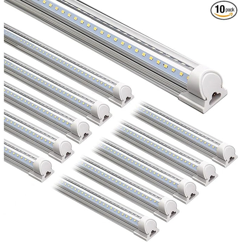 Barrina LED Shop Lights 8FT, 72W 10000LM 5000K, Daylight White, T8 LED Garage Lights, Plug, 10 Packs