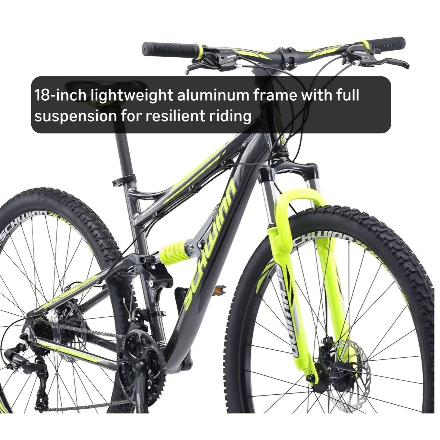 Traxion Mountain Bike for Adult Men Women, 29-Inch Wheels, Full Suspension, 24-Speed Shimano