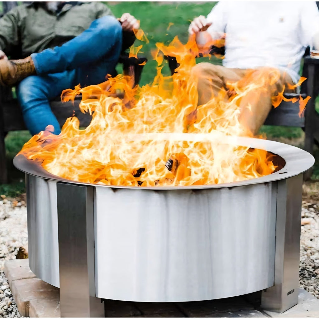 Smokeless Fire Pit (X Series 30, Stainless Steel) 34.5 inch Smokeless Firepit for Outside 94 Pounds