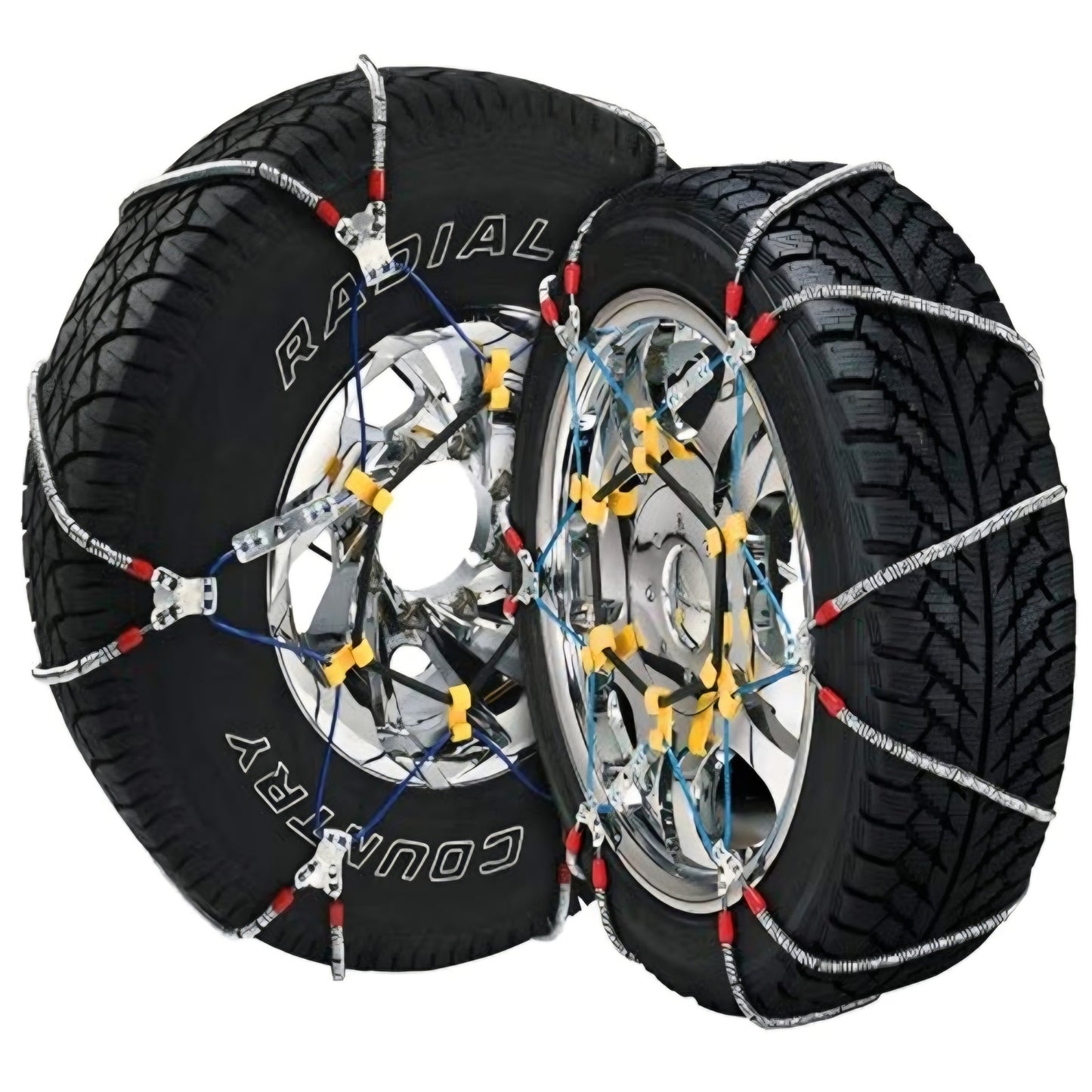 Tire Chain for Passenger Cars, Pickups, and SUVs - Set of 2