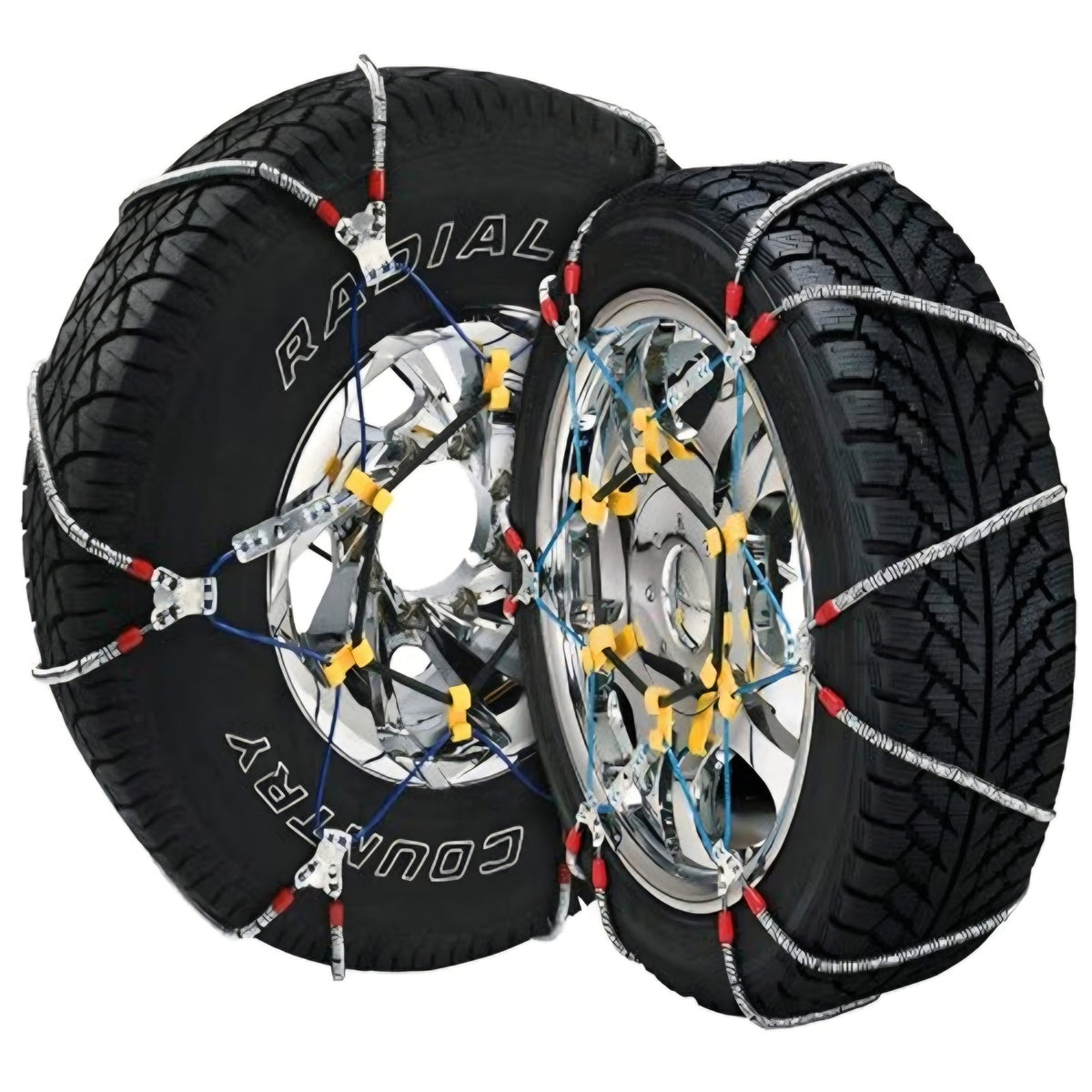 Tire Chain for Passenger Cars, Pickups, and SUVs - Set of 2