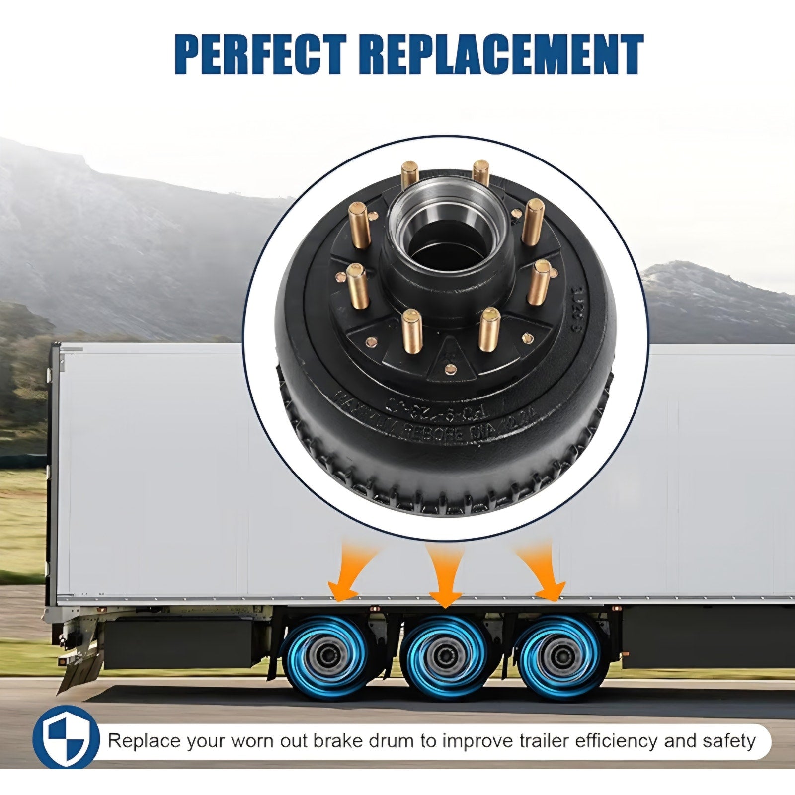 12-1/4" X 3-3/8" (12.25" X 3.375") Hub & Drum Assembly for 9,000/10,000 Lbs (9K/10K) Axle