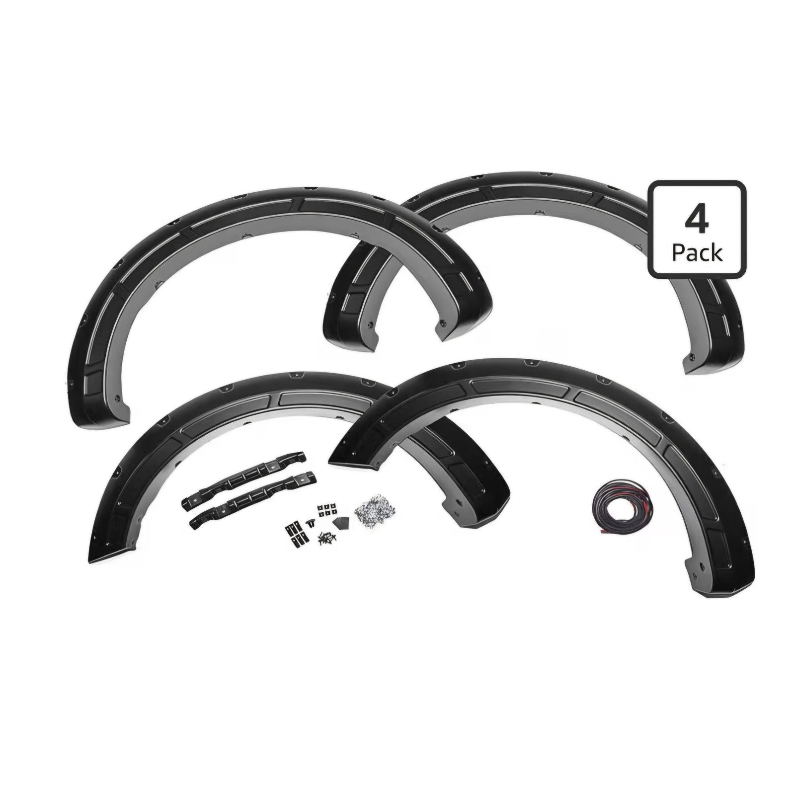Rough Country Defender Fender Flares for Ford F-150 (2015–2020) – 2" Extra Tire Coverage, 6" Flare