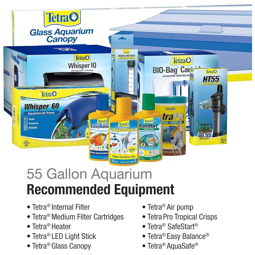 Tetra Glass Aquarium 55 Gallons, Rectangular Fish Tank (NV52018)