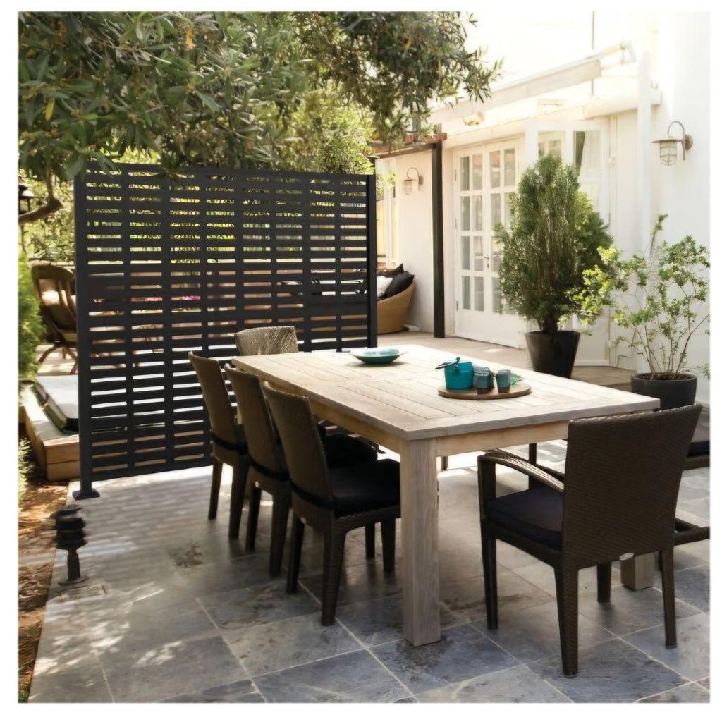 3'x6' Boardwalk Decorative Screen Panel, Black