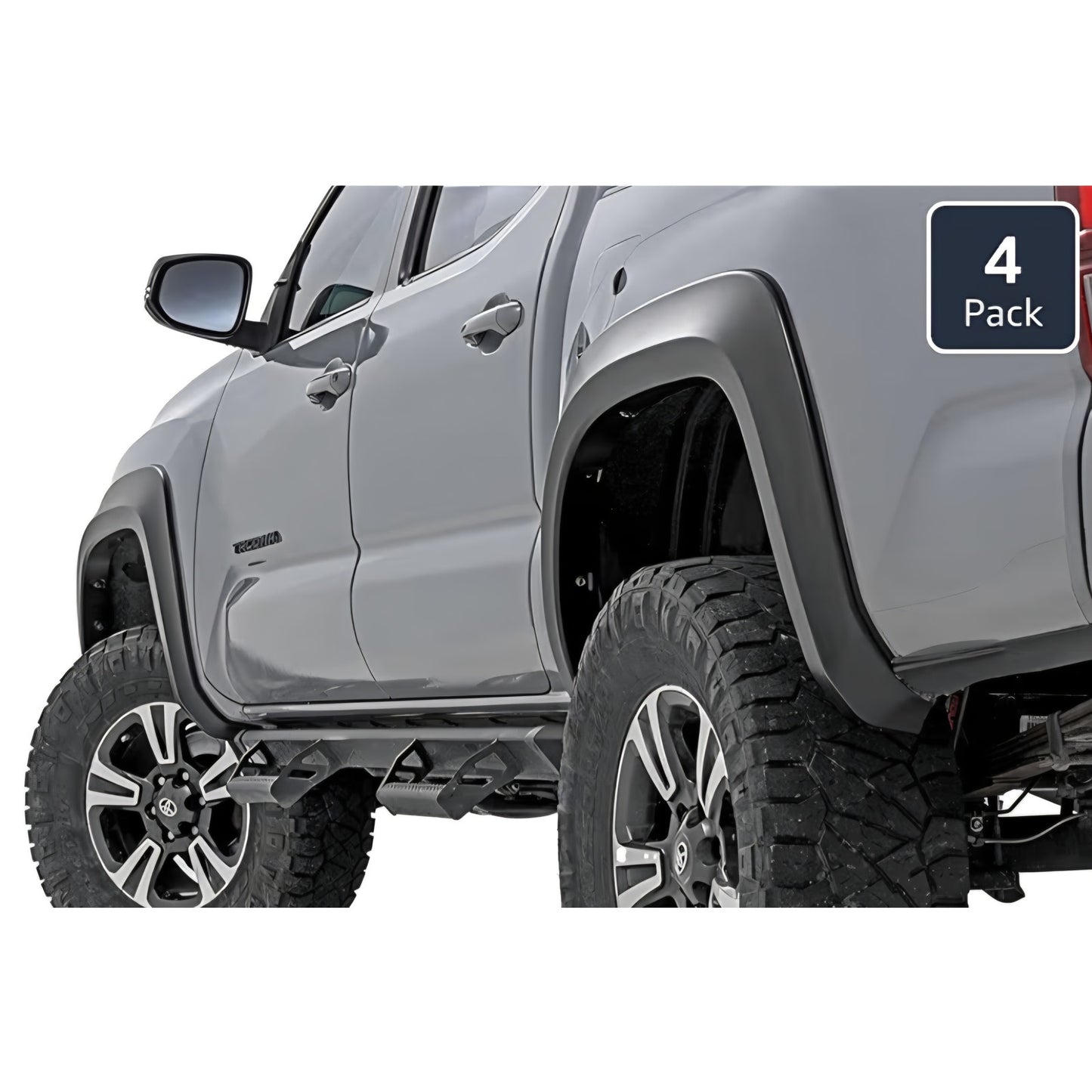 Rough Country Sport Style Fender Flares for Toyota Tacoma (2016-2023) - Durable ABS Flares