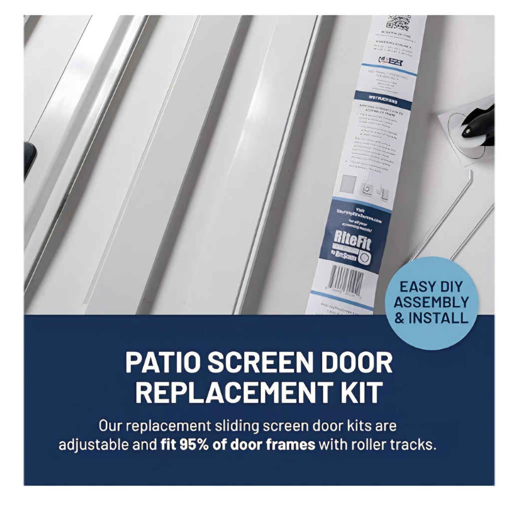 Sliding Screen Door Replacement, Ready-to-Assemble, Easy DIY, White, 36" - PetScreen