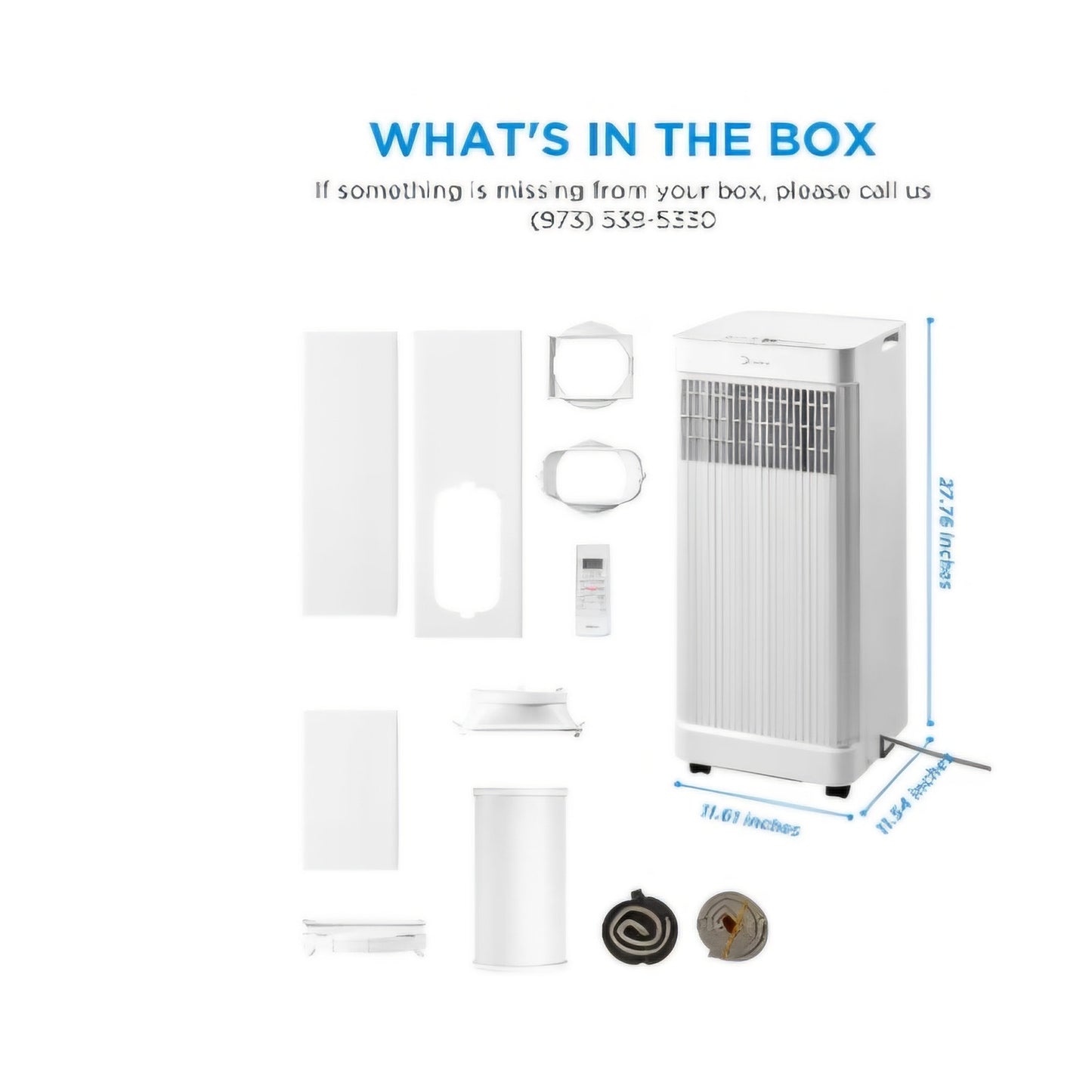 Midea 10,000 BTU ASHRAE (7,100 BTU SACC) Portable Air Conditioner Smart Control up to 300 Sq. Ft