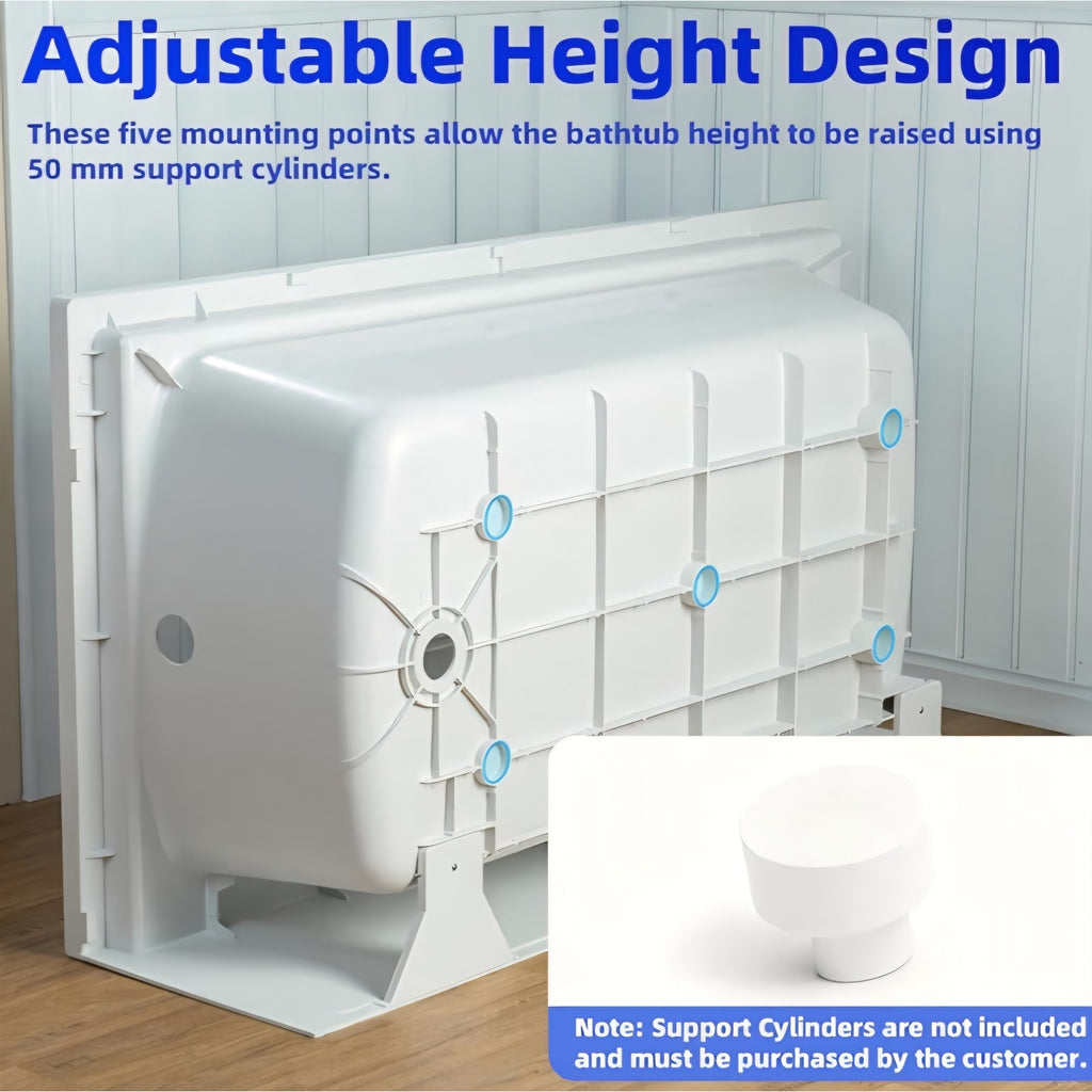 60” x 32” Alcove Soaking Bathtub in white with Right-Hand Drain Hole – Tub Only