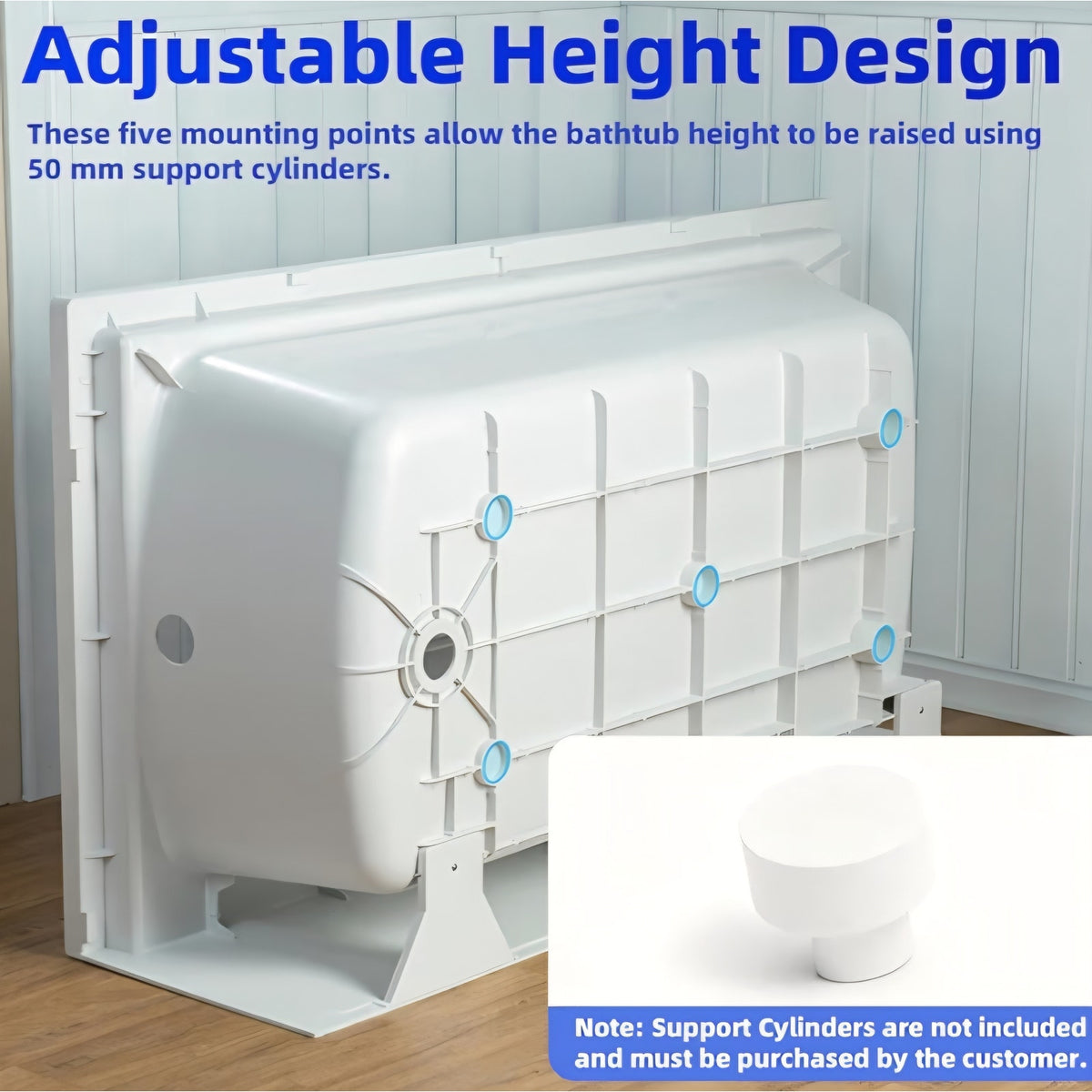 60” x 32” Alcove Soaking Bathtub in white with Right-Hand Drain Hole – Tub Only